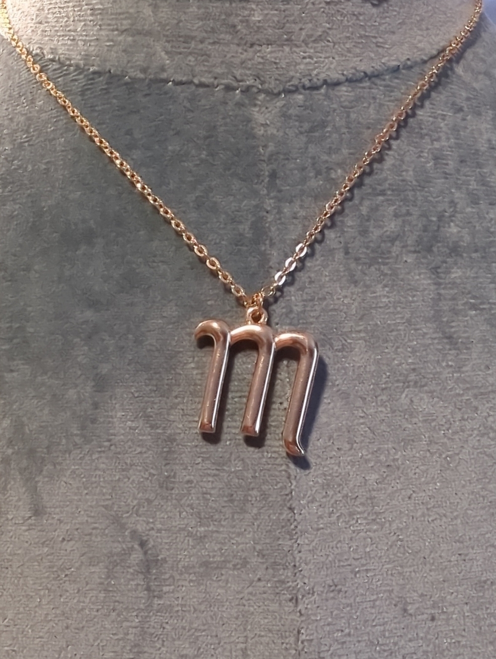 Gold Initial 'm' Pendant Necklace for Women